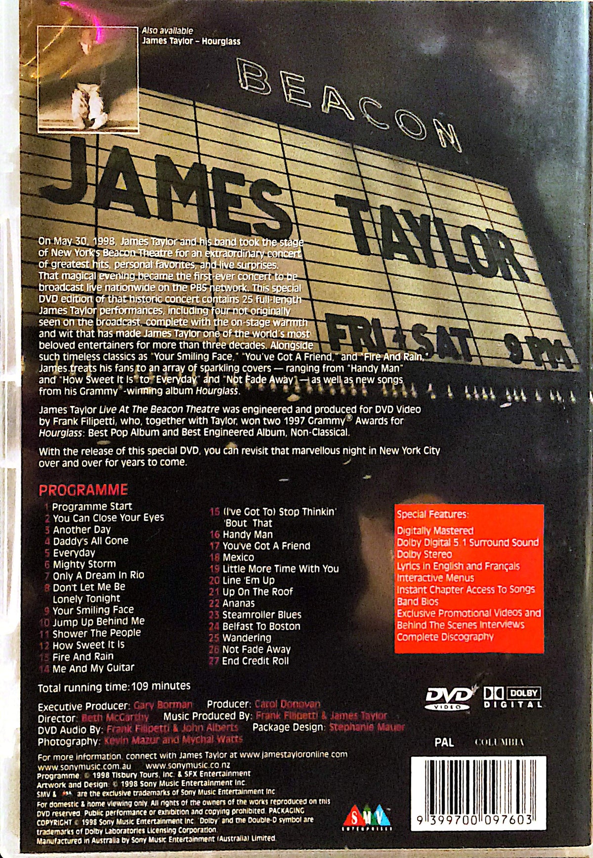 James Taylor - Live At The Beacon Theatre DVD