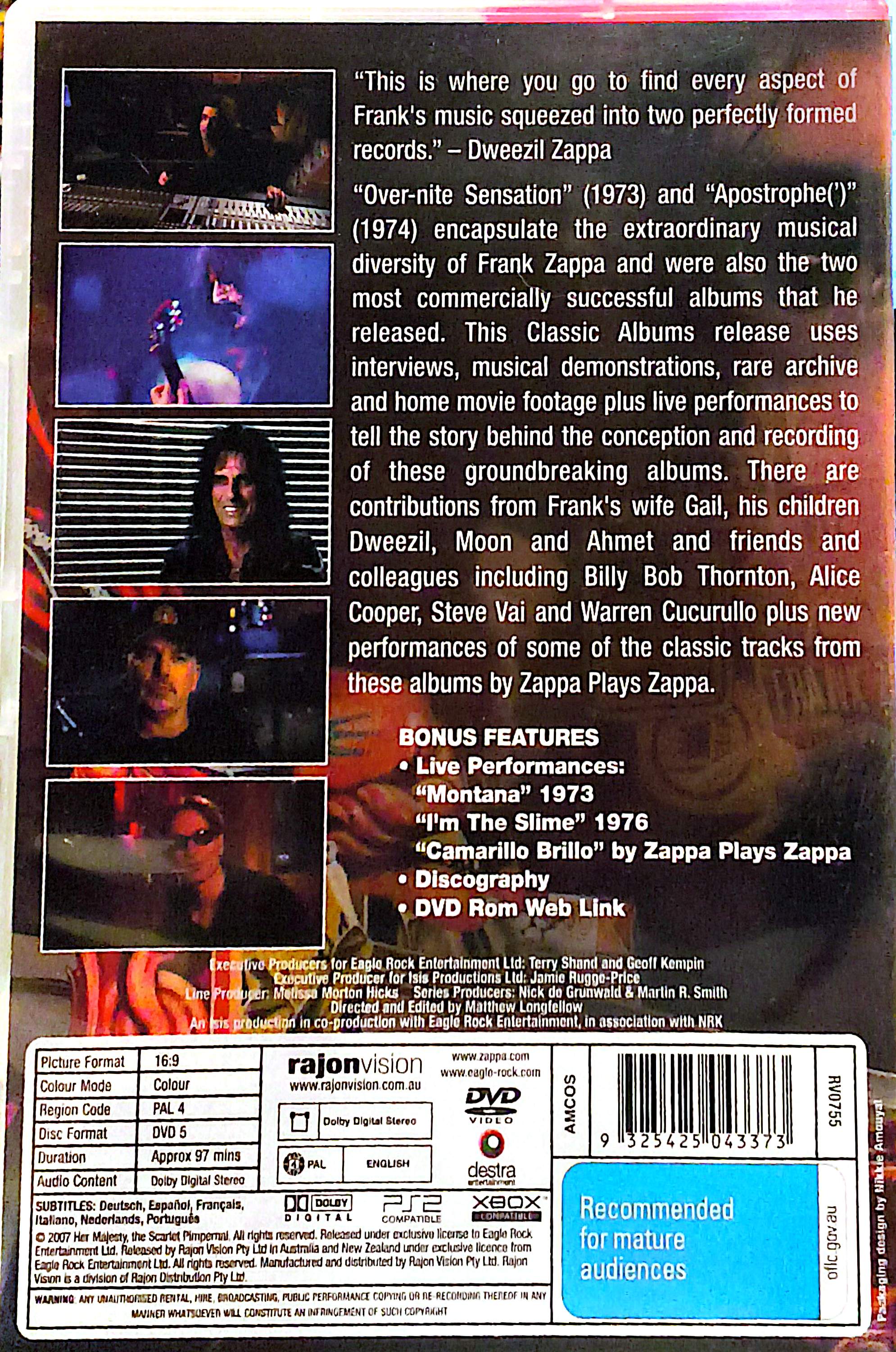 Frank Zappa - Classic Albums DVD