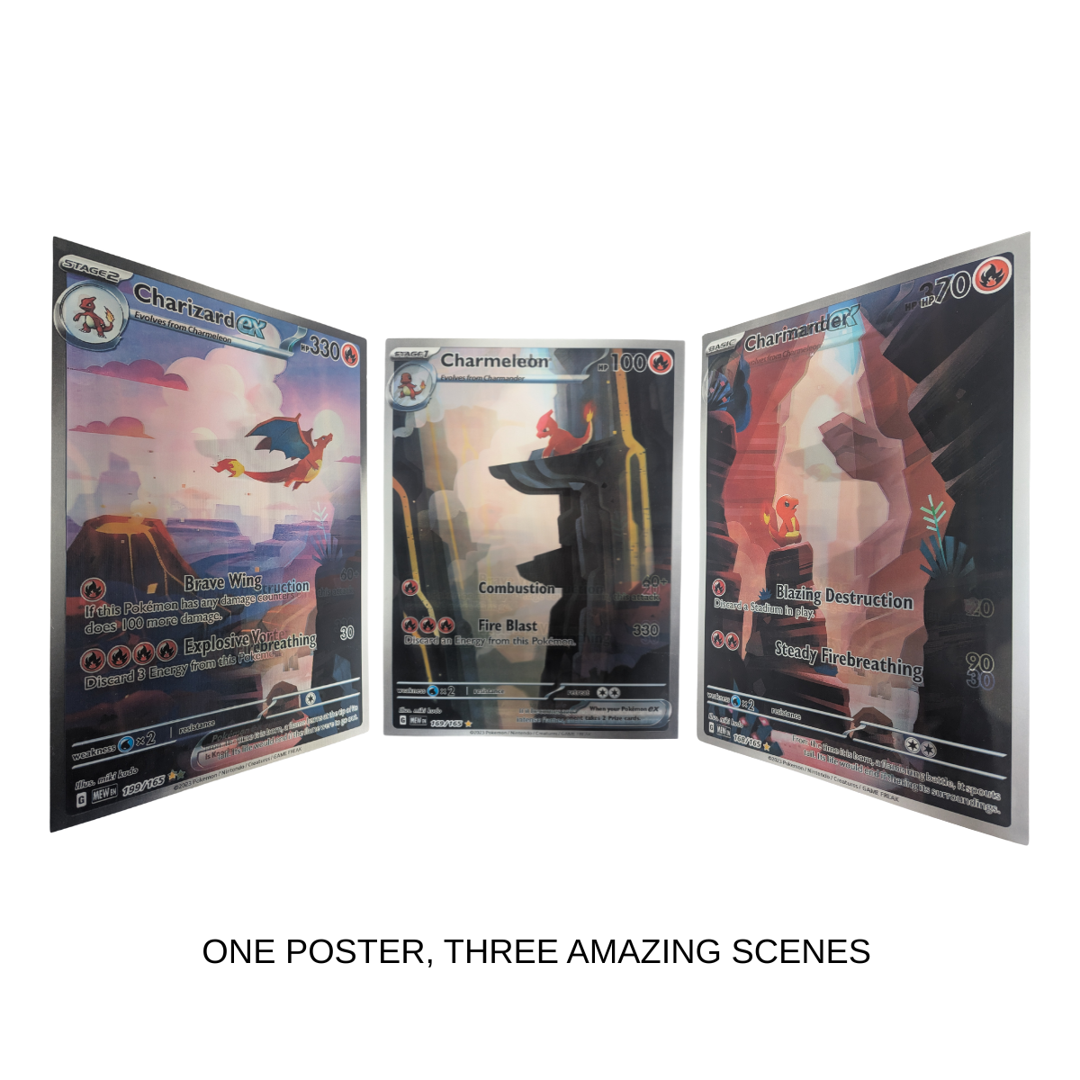 Various Pokemon Trading Cards - 3D Lenticular Poster