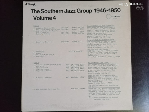 Southern Jazz Group - Jazz From Down Under - The Southern Jazz Group 1946-1950 Volume 4 Vinyl LP (Used)