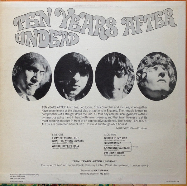 Ten Years After - Undead Vinyl LP (Used)