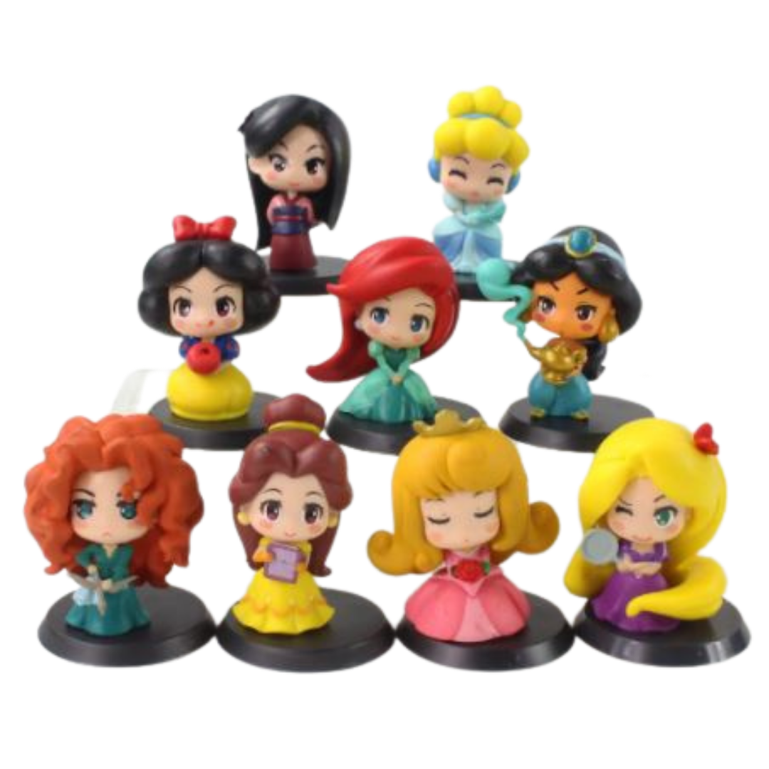 Disney - Set of 9 Disney 6cm Princesses Figure