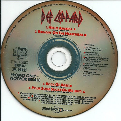 Def Leppard – Rock Of Ages CD Promo