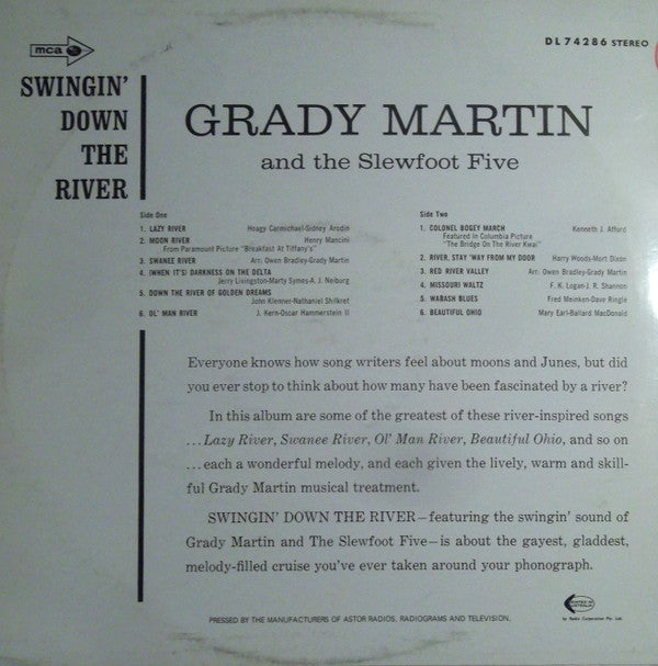 Grady Martin & The Slewfoot Five - Swingin' Down The River Vinyl LP (Used)