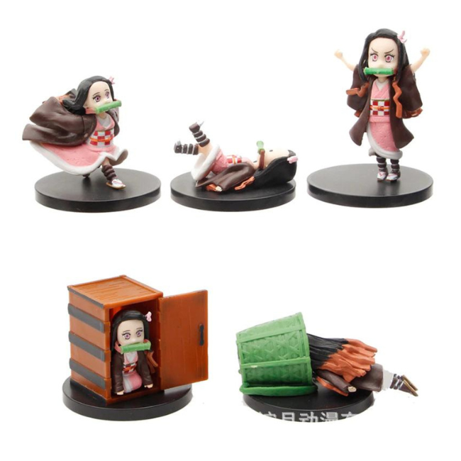 Demon Slayer - Set of 5 Different Nezuko Kamado Poses 6cm figures