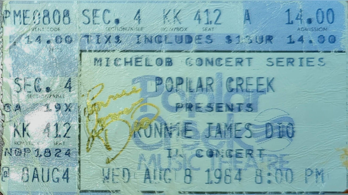 Ronnie James Dio - 1984 Original Vintage Concert Ticket Seat #KK412