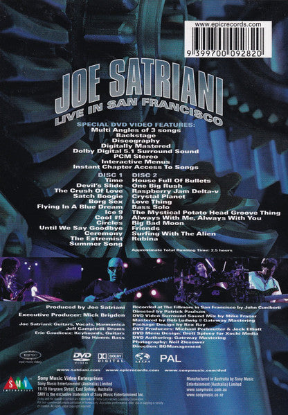 Joe Satriani – Live In San Francisco 2DVD