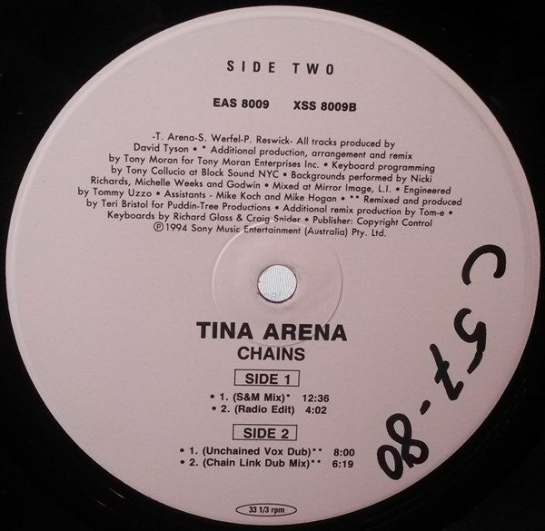 Tina Arena - Chains (The Remixes!) Vinyl LP (Used)