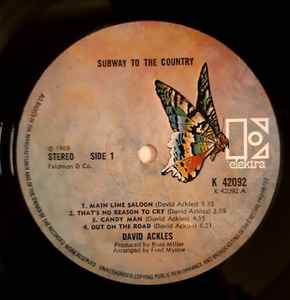 David Ackles - Subway To The Country Vinyl LP (Used)
