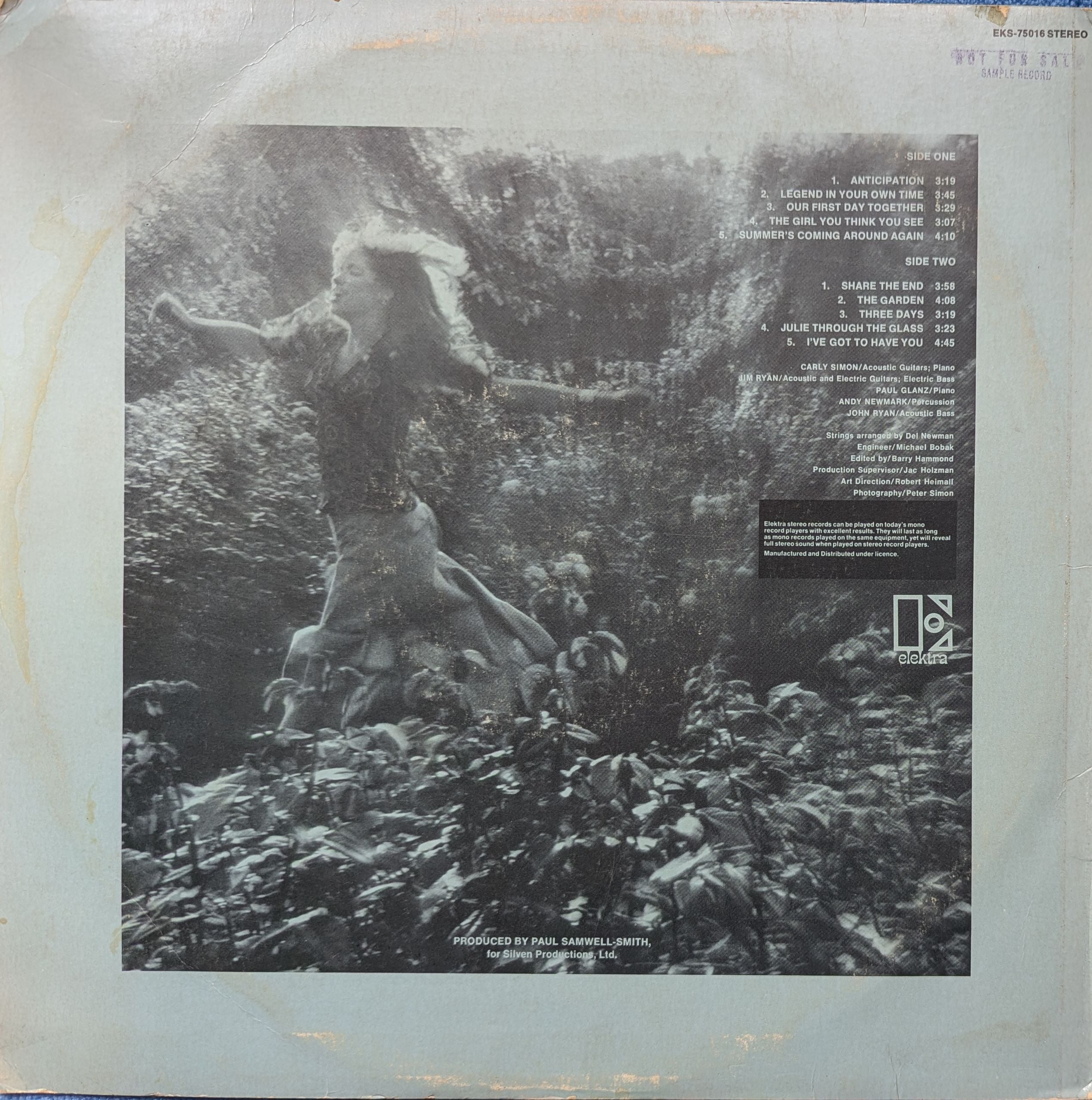 Carly Simon - Anticipation Promo Vinyl LP (Used)