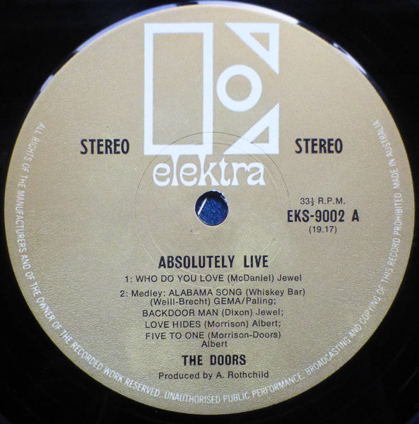 Doors - Absolutely Live Vinyl 2LP (Used)
