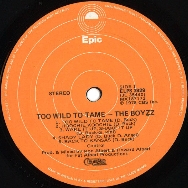 Boyzz - Too Wild To Tame Vinyl LP (Used)