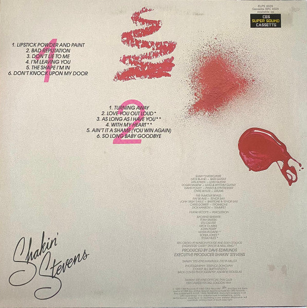 Shakin' Stevens - Lipstick Powder & Paint Vinyl LP (Used)