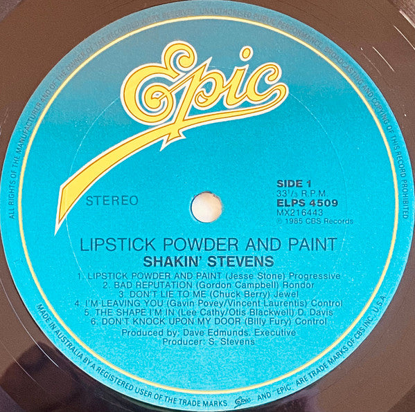 Shakin' Stevens - Lipstick Powder & Paint Vinyl LP (Used)
