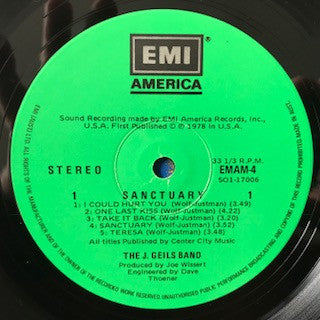 J. Geils Band - Sanctuary Vinyl LP (Used)