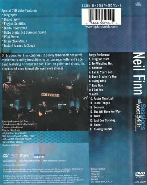 Neil Finn – Sessions At West 54th DVD