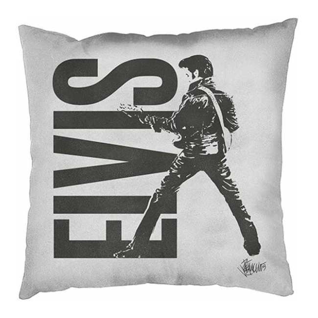 Elvis Presley - Monochrome Guitar Canvas Style Cushion