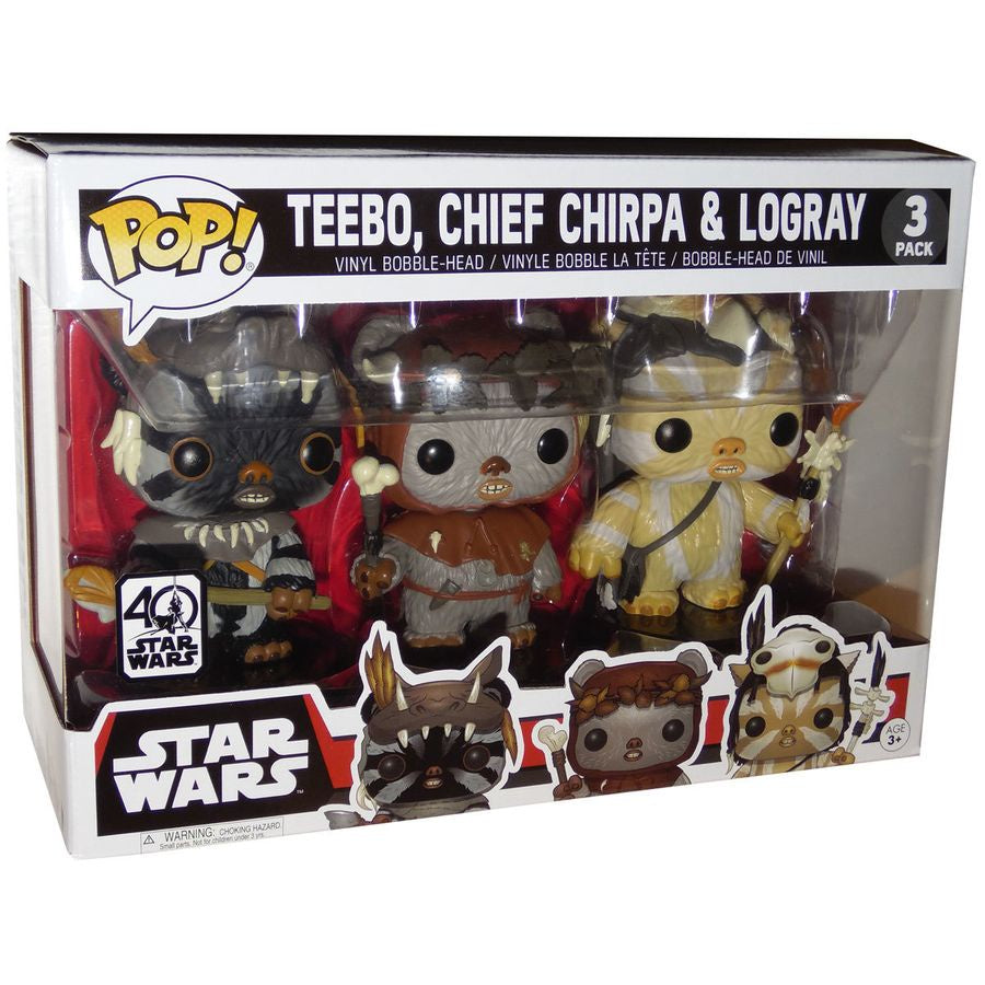 Star Wars - Ewoks Teebo, Chief Chirpa & Logray Collectable Pop! Vinyl 3 Pack