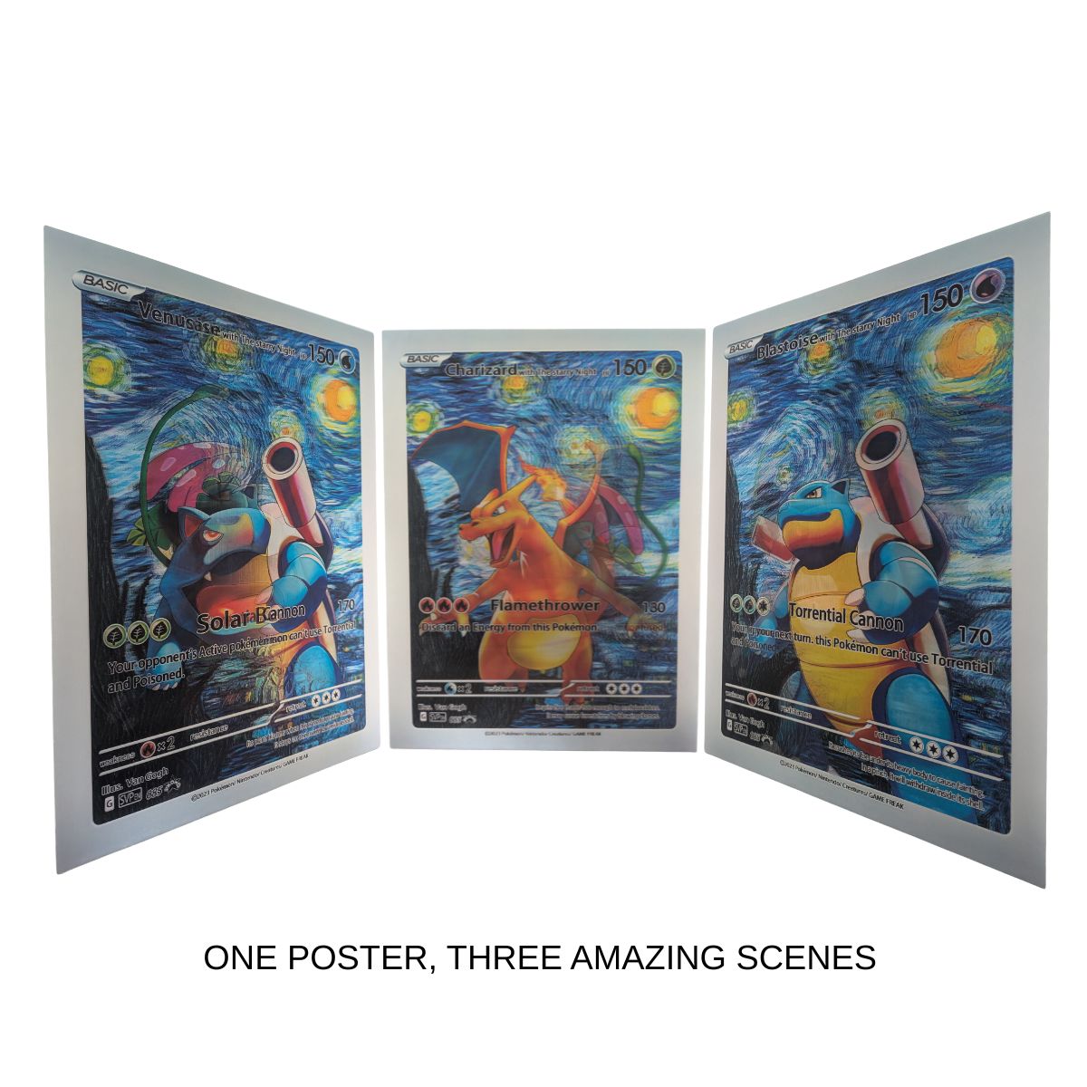 Various Pokemon Trading Cards - 3D Lenticular Poster