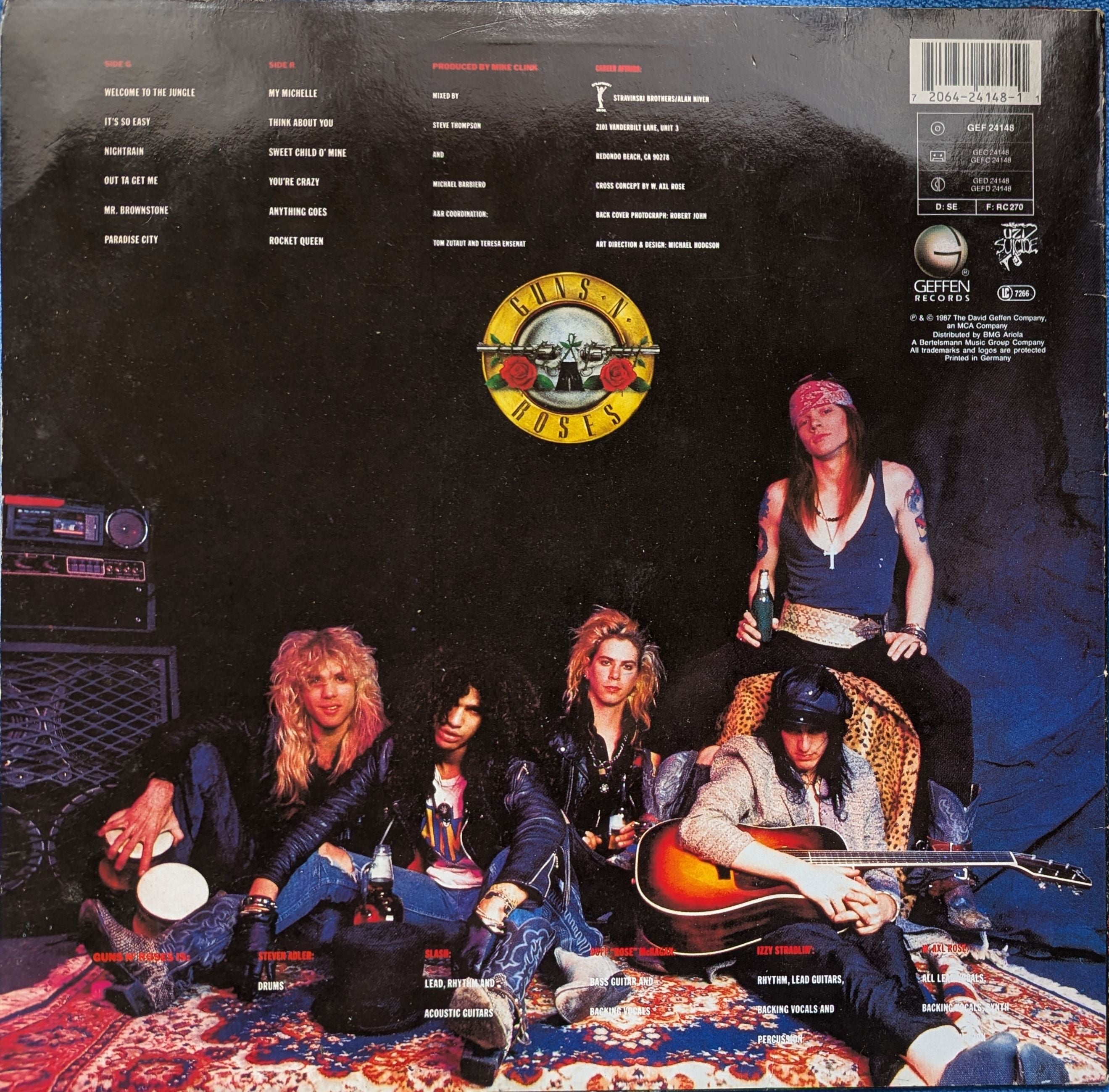 Guns N' Roses - Appetite For Destruction Uncensored Cover Vinyl LP (Used)