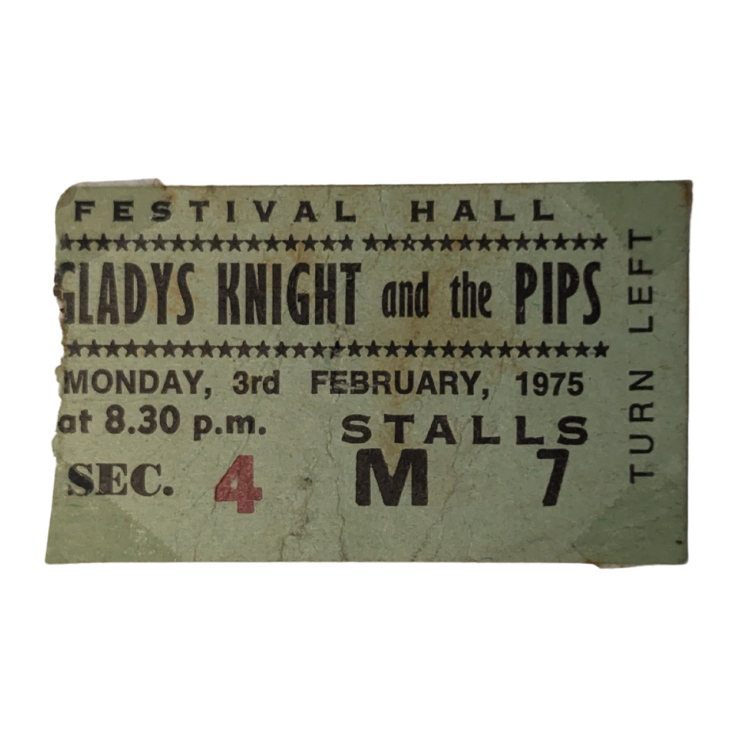 Gladys Knight & The Pips - 1975 Tour Original Vintage Concert Ticket