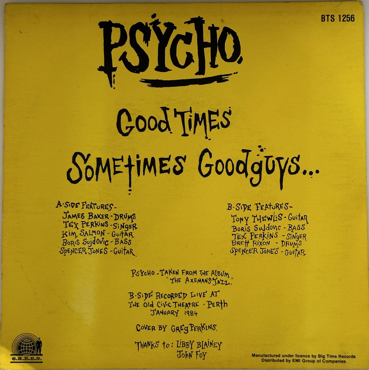 Beasts Of Bourbon – Psycho 7" Single Vinyl (Used)