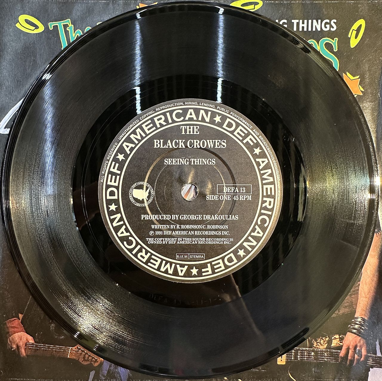 The Black Crowes – Seeing Things 7" SIGNED Single Vinyl (Used)