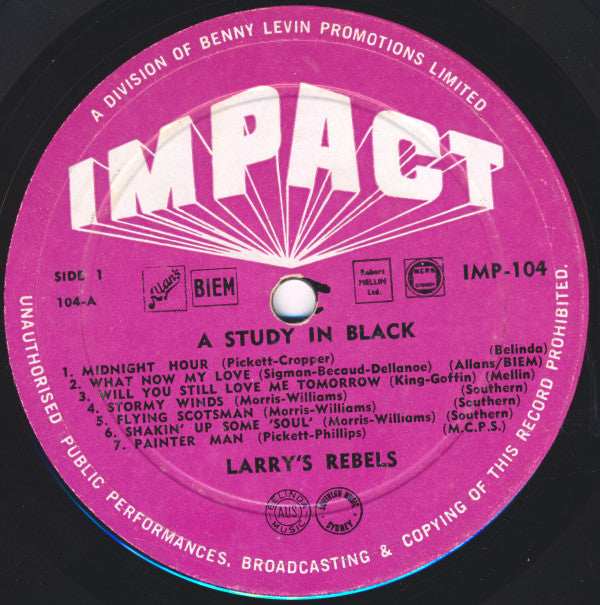 Larry's Rebels - A Study In Black Vinyl LP (Used)