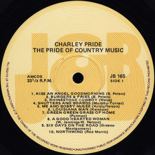 Charley Pride - The Pride Of Country Music 20 Great Tracks Vinyl LP (Used)