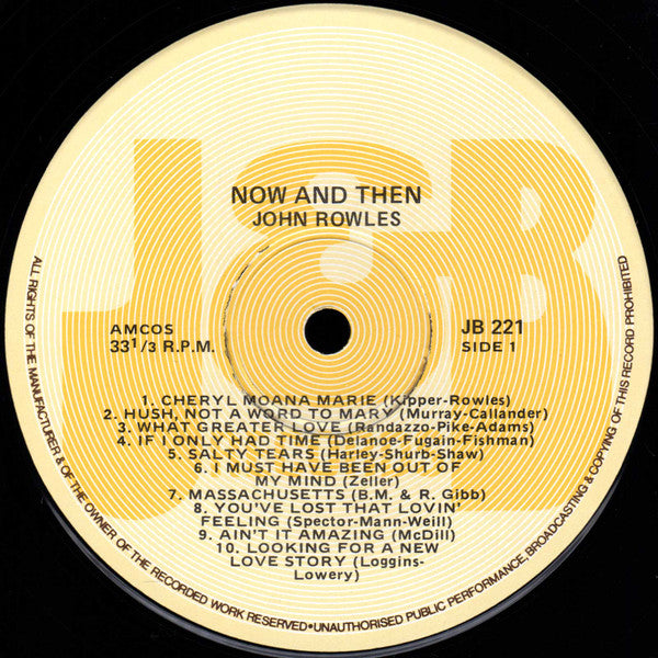 John Rowles - Now & Then Vinyl LP (Used)
