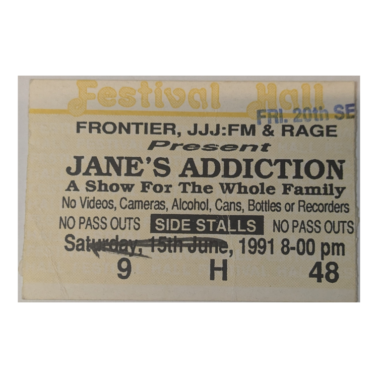 Jane's Addiction - A Show For The Whole Family Tour Original Vintage Concert Ticket Seat 48