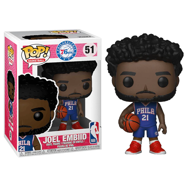 NBA Legends: Philadelphia 76ers - Joel Embiid Away Jersey Collectable Pop! Vinyl #51 (Used)