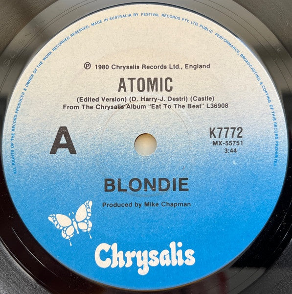 Blondie - Atomic / Die Young Stay Pretty 7" Vinyl Single (Used)