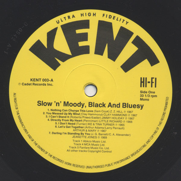 Various Artists - Slow 'N' Moody, Black And Bluesy Vinyl LP (Used)