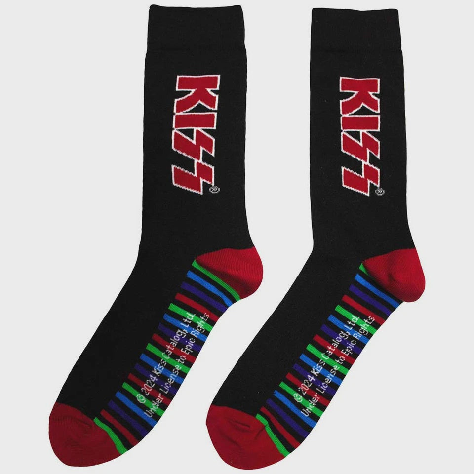 Kiss - Red Logo & Stripes Unisex Ankle Socks