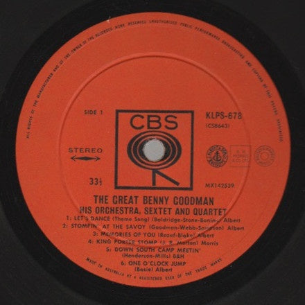 Benny Goodman - The Great Benny Goodman Vinyl LP (Used)