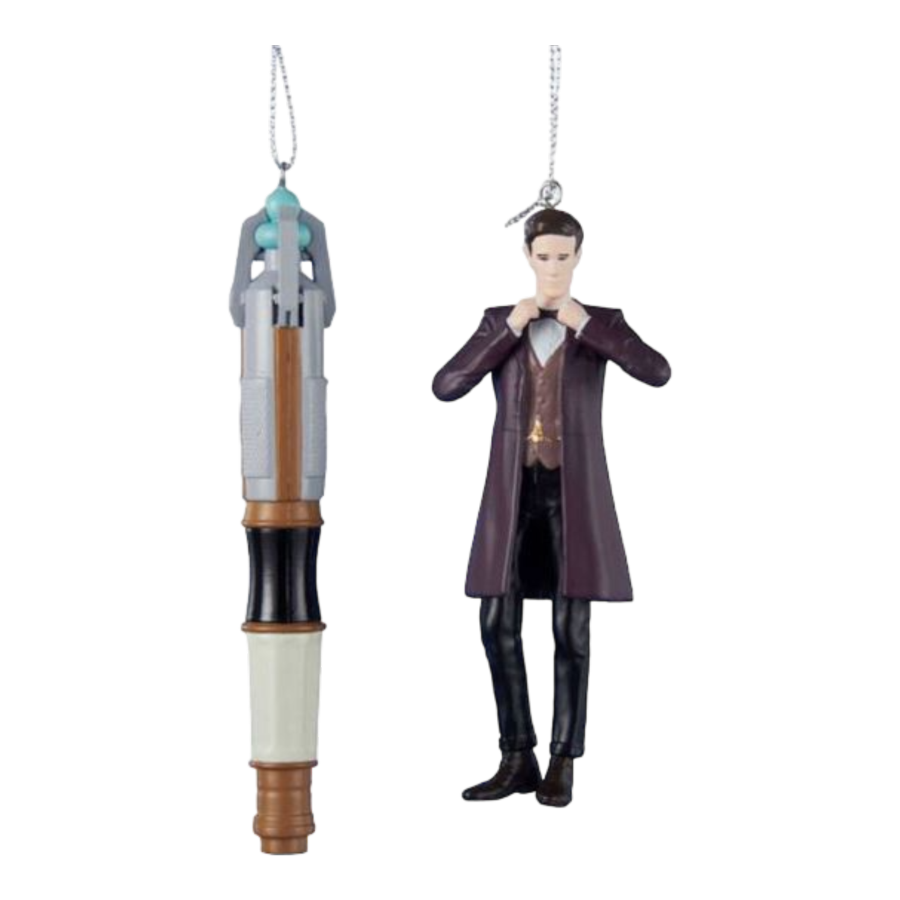 Doctor Who - 4.5" 11th Doctor & Sonic Screwdriver Christmas Ornament