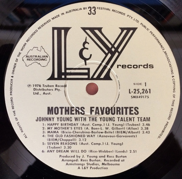 Johnny Young & The Young Talent Team - Mother's Favourites Vinyl LP (Used)