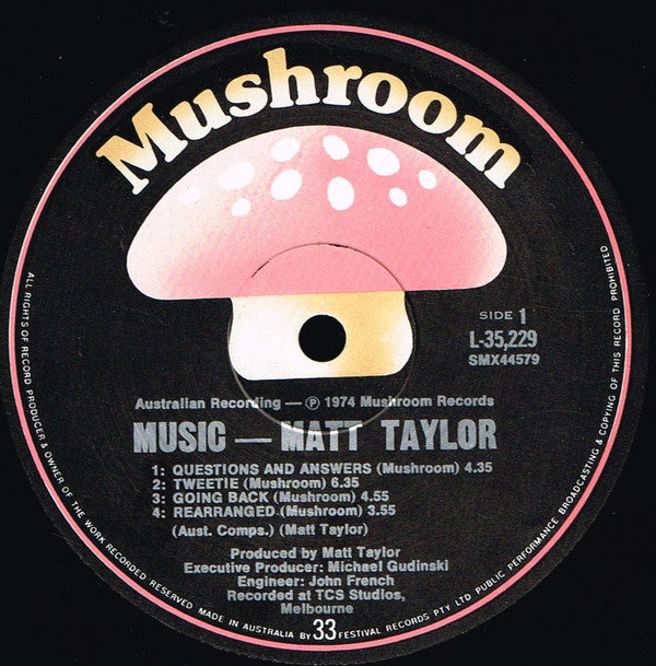 Matt Taylor - Music Vinyl LP (Used)
