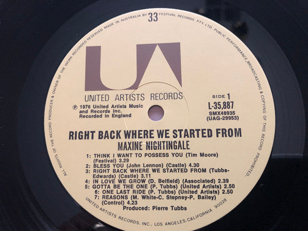 Maxine Nightingale - Right Back Where We Started From Vinyl LP (Used)
