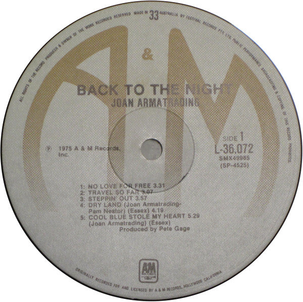Joan Armatrading - Back To The Night Vinyl LP (Used)