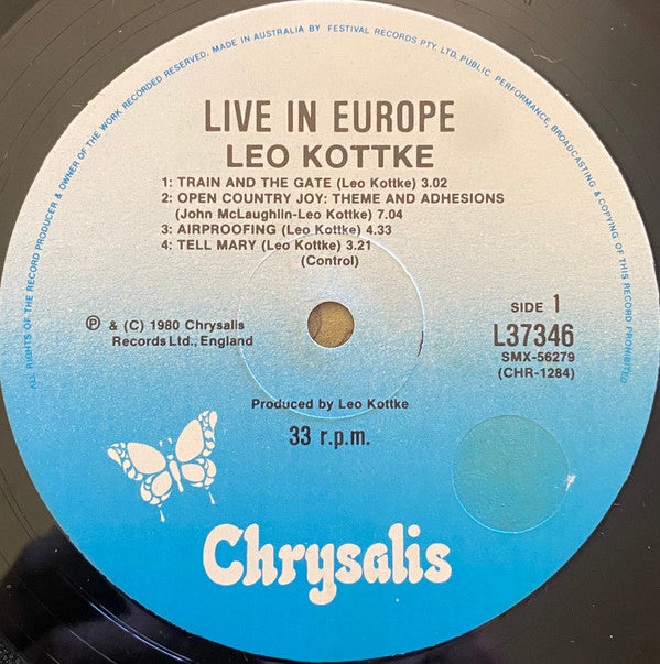 Leo Kottke - Live In Europe Vinyl LP (Used)
