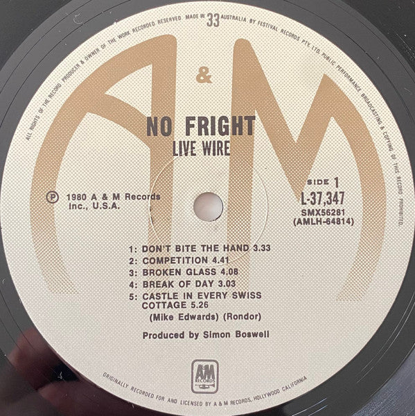 Live Wire - No Fright Vinyl LP (Used)