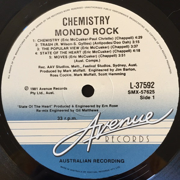 Mondo Rock - Chemistry Vinyl LP (Used)