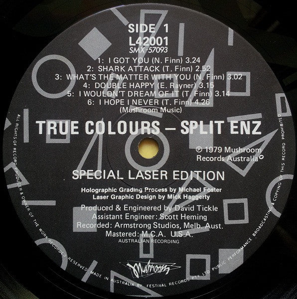 Split Enz - True Colours Laser Etched Vinyl LP (Used)