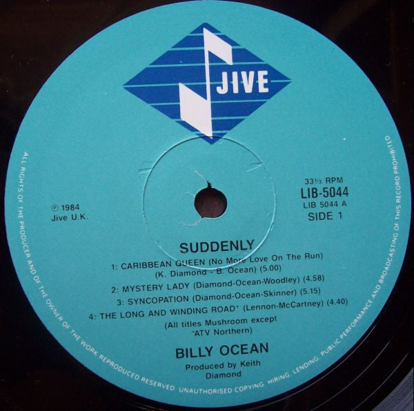 Billy Ocean - Suddenly (Alternative Cover) Vinyl LP (Used)