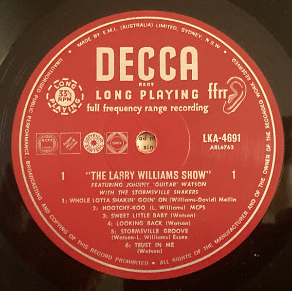 Larry Williams & Johnny 'Guitar' Watson With Stormsville Shakers - The Larry Williams Show Featuring Johnny 'Guitar' Watson With The Stormsville Shakers Vinyl LP (Used)