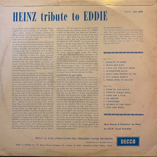 Heinz - Tribute To Eddie Vinyl LP (Used)