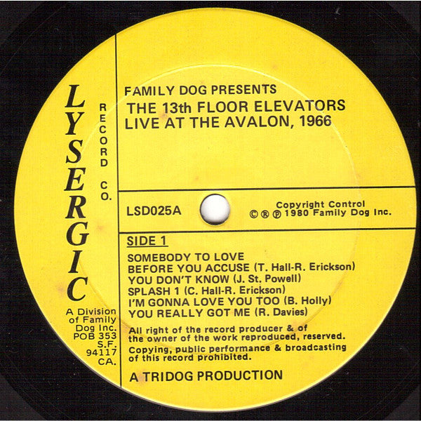 13th Floor Elevators - Live (S.F. 66) Vinyl LP (Used)