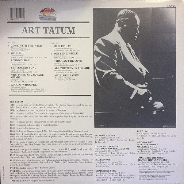 Art Tatum - Self Titled Vinyl LP (Used)
